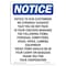 Signmission OSHA Notice, 5" Height, Notice To Our Customers We Strongly Sign, 5" X 3.5", Portrait OS-NS-D-35-V-16724 - alternate 1